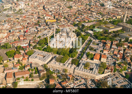 Turchia, Istanbul, veduta aerea della Moschea Suleymaniye Foto Stock