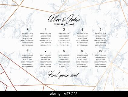 Matrimonio del grafico dei posti a sedere del modello di poster. Illustrazione Vettoriale