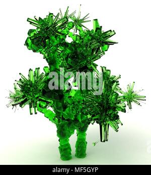 Verde smeraldo struttura ad albero, isolato Foto Stock