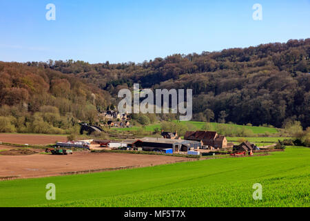 Flanesford Priory e Priory Fattoria nella valle del Wye vicino a Goodrich, Herefordshire, Regno Unito Foto Stock