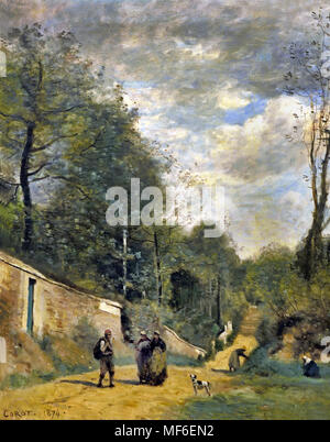 Una strada a Ville d'Avray 1874 da Jean Baptiste Camille Corot 1796-1875 Francia - Francese Foto Stock