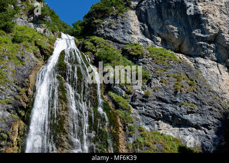 Dalfazer cascata, Rofan, Buchau, lago di Achen, montagne Rofan, Tirolo, Austria Foto Stock