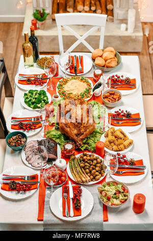 Servita tabella per la cena di natale Foto Stock