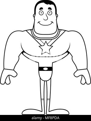 Un supereroe cartoon sorridente. Illustrazione Vettoriale