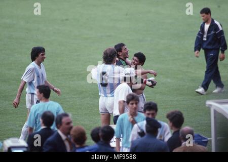 Coppa del Mondo FIFA - Italia 1990 24.6.1990, Stadio Delle Alpi, Torino, Italia. Round di 16 match Brasile v Argentina. Foto Stock