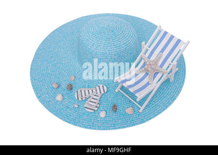 Toy chaise longue sul mare hat. Foto Stock