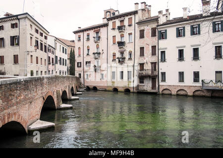 Il centro di Treviso con il fiume Sile, regione Veneto, Italia Foto Stock