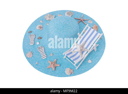 Toy chaise longue sul mare hat. Foto Stock