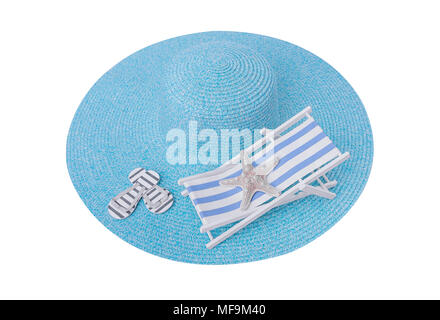 Toy chaise longue sul mare hat. Foto Stock