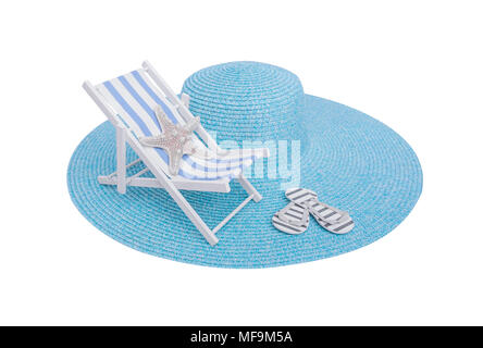 Toy chaise longue sul mare hat. Foto Stock