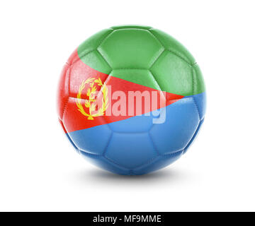 Alta qualità di rendering di un pallone da calcio con la bandiera di Eritrea.(serie) Foto Stock