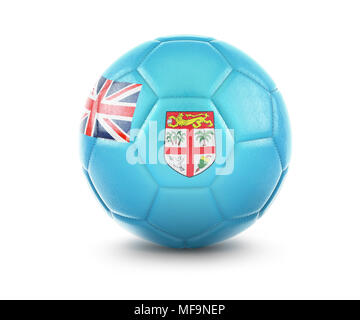 Alta qualità di rendering di un pallone da calcio con la bandiera delle isole Figi.(serie) Foto Stock