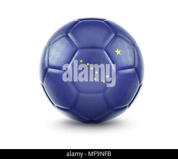 Alta qualità di rendering di un pallone da calcio con la bandiera dell'Alaska.(serie) Foto Stock