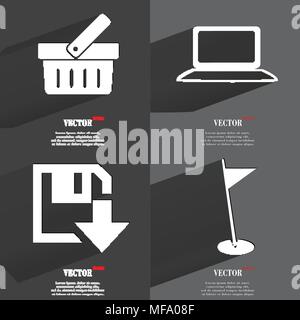 Set di icone di moda, simboli di trend. Design piatto per il vostro web-design. Illustrazione Vettoriale Illustrazione Vettoriale