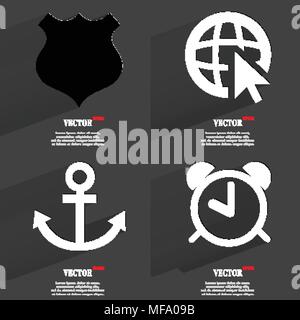 Set di icone di moda, simboli di trend. Design piatto per il vostro web-design. Illustrazione Vettoriale Illustrazione Vettoriale