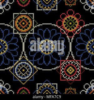 Sfondo per fatti a mano a punto croce decoupage Illustrazione Vettoriale