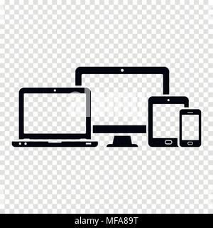 Risponde il web design icone per il monitor di un computer, smartphone, tablet e laptop. Illustrazione Vettoriale. Illustrazione Vettoriale