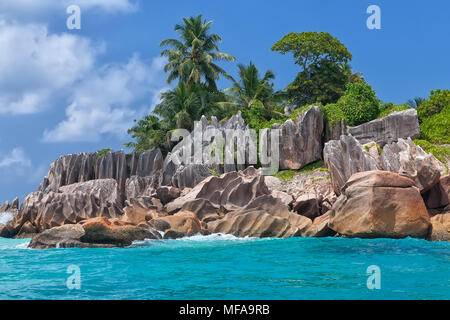 Bella tropical St. Pierre Isola, Seicelle Foto Stock