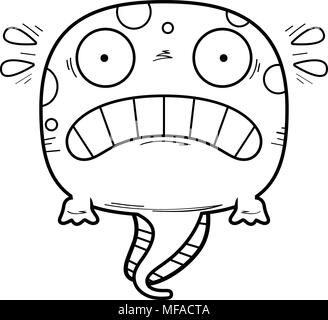 Un cartoon illustrazione di un girino cercando spaventata. Illustrazione Vettoriale