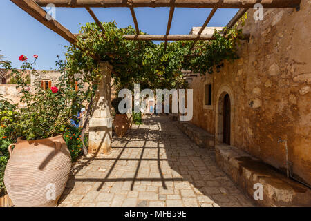 Vista esterna del monastero di Arcadi in Creta Grecia Foto Stock