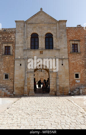 Vista esterna del monastero di Arcadi in Creta Grecia Foto Stock