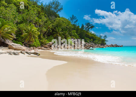 Splendida Paradise beach - Anse Georgette a Praslin, Seicelle Foto Stock