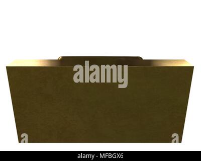 3D rendering di una golden bed isolato su uno sfondo bianco Foto Stock