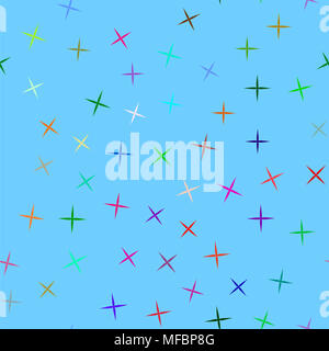 Stella colorata Seamless Pattern su sfondo blu Foto Stock