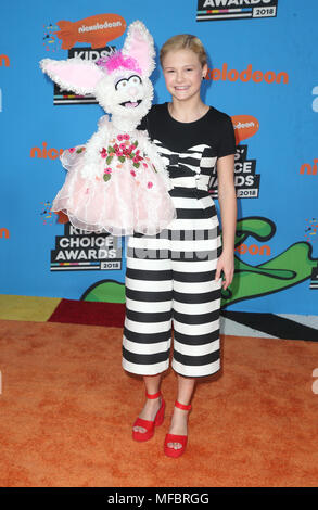 Nickelodeon's 2018 Kids Choice Awards con: Darci Lynne agricoltore dove: Inglewood, California, Stati Uniti quando: 24 Mar 2018 Credit: FayesVision/WENN.com Foto Stock