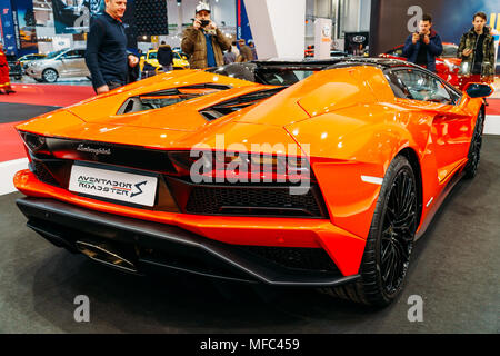 Bucarest, Romania - 28 Marzo 2018: le automobili Lamborghini a Bucarest International Car Show Foto Stock