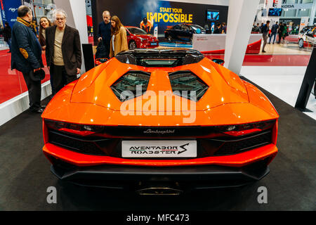 Bucarest, Romania - 28 Marzo 2018: le automobili Lamborghini a Bucarest International Car Show Foto Stock