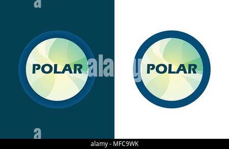 Stemma Rotondo forma store con stile testo. Il logo del vettore isolato su bianco e lo sfondo scuro. Illustrazione Vettoriale