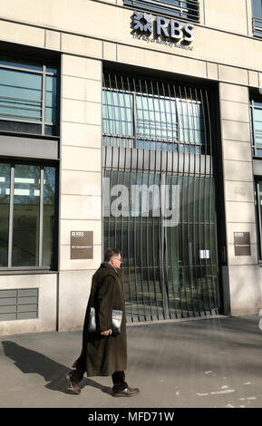 The Royal Bank of Scotland branch Boulevard Haussmann, Parigi. Foto Stock