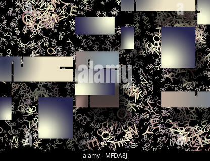 Abstract con rettangoli e lettere Foto Stock