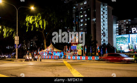 Kuala Lumpur, Malesia. 24 Aprile, 2018. Malaysia grande elezione generale (GE14) cade il 9 maggio 2018. © Danny Chan/Alamy Live News. Foto Stock