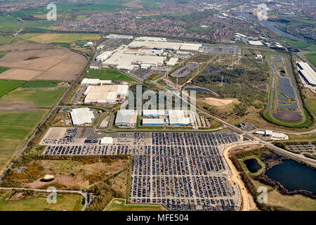 Una veduta aerea della Nissan impianto auto a Sunderland, North East England, Regno Unito Foto Stock