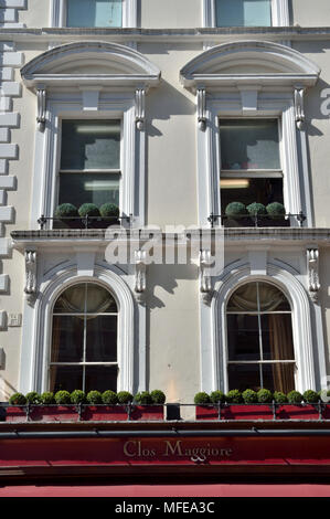 Clos Maggiore ristorante francese in King Street, Covent Garden di Londra, Regno Unito. Foto Stock