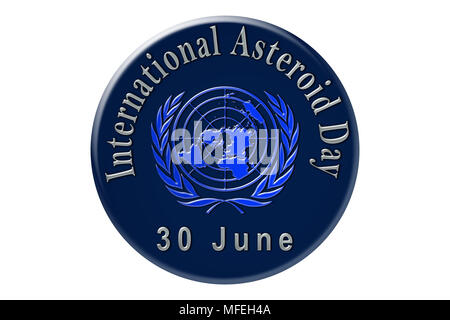 Internazionale il giorno di un asteroide, la vacanza internazionale delle Nazioni Unite, è celebrata il 30 giugno. Foto Stock