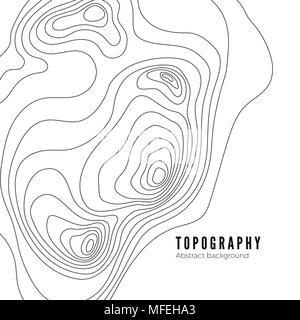 Paesaggio di Geodesia topografia linea Mappa Texture. Vector Pattern di sfondo Illustrazione Vettoriale