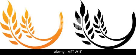 Spighe di grano, icone Illustrazione Vettoriale