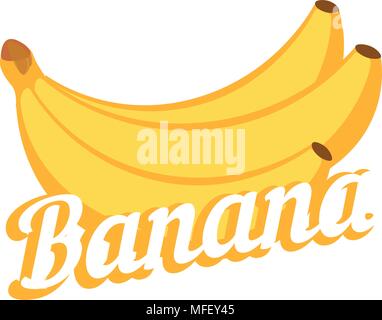 Banana su sfondo bianco Illustrazione Vettoriale