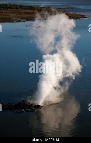 Il lago Bogoria geyser e sorgenti calde, Rift Valley, in Kenya. Foto Stock