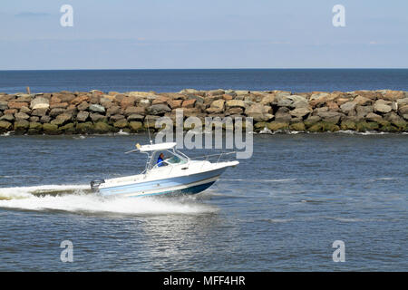 L'ingresso Manasqaun visto dal punto spiaggia piacevole, New Jersey, STATI UNITI D'AMERICA Foto Stock