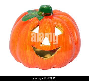 Arancione zucca ceramica preparato per la Festa di halloween Foto Stock