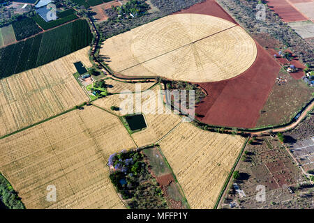 Vista aerea della diga Hartebeesport terreni agricoli. Sud Africa Foto Stock