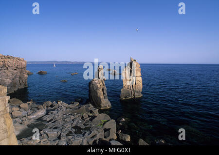 Le Colonne, Carloforte, Isola di San Pietro, Sardegna, Italia, Mar Tirreno, Mediterranea Foto Stock