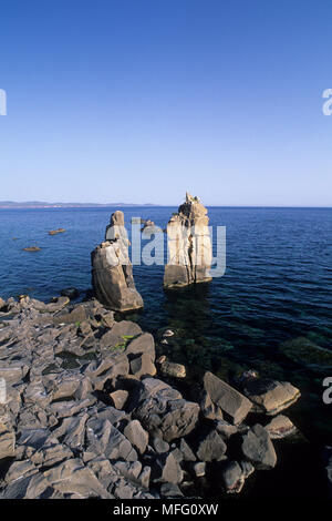 Le Colonne, Carloforte, Isola di San Pietro, Sardegna, Italia, Mar Tirreno, Mediterranea Foto Stock