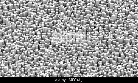 Molti abstract blocchi rettangolari, illusione ottica, moderno computer generato il rendering 3D sfondo Foto Stock