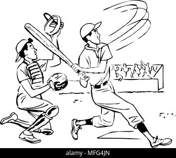 Si tratta di un Home Run - retrò illustrazione clipart Illustrazione Vettoriale