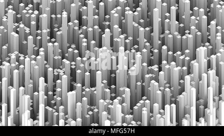 Molti abstract blocchi rettangolari, illusione ottica, moderno computer generato il rendering 3D sfondo Foto Stock